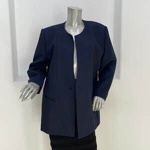 Angelina Joy Collection Blazer Jacket Navy Size 18W NWT $144